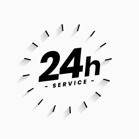 24 hours anytime customer service background design vectorのイラスト素材