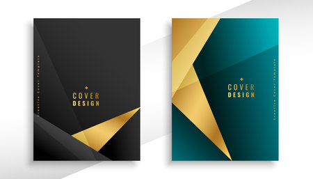 pack of premium business cover template with golden touch vectorのイラスト素材