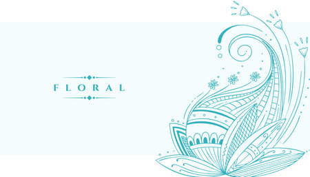 hand drawn classic flower background design vectorのイラスト素材