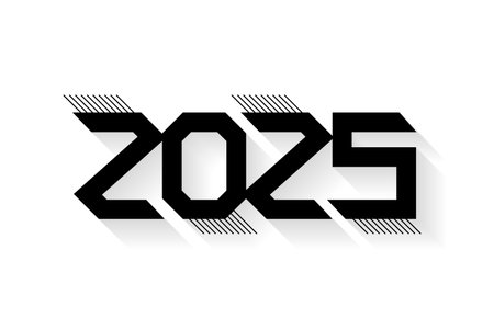 minimal 2025 lettering white background for new year event vectorのイラスト素材