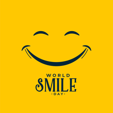 world smile day greeting background with funny face vectorのイラスト素材
