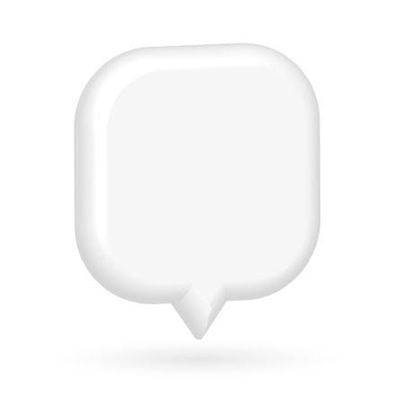 3d style web chat box sign template for comment or feedback vectorのイラスト素材