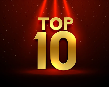 top 10 popular ranking background with focus light effect vectorのイラスト素材