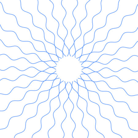 abstract squiggly curvy radial pattern on white background vectorのイラスト素材