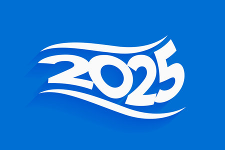 stylish 2025 lettering new year background with text space vectorのイラスト素材