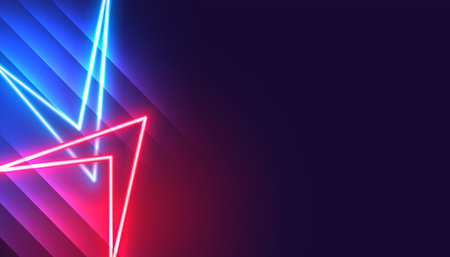 trendy glowing neon lines gaming wallpaper with text space vectorのイラスト素材