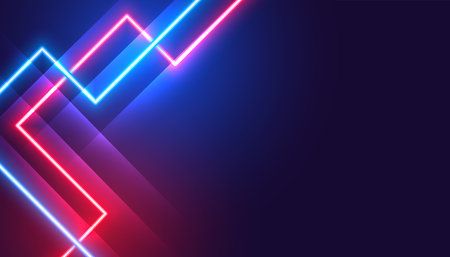 glowing neon style abstract laser line background with text space vectorのイラスト素材