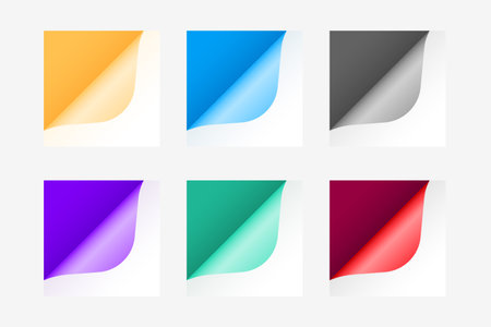 collection of colorful empty paper fold lacbel design vectorのイラスト素材