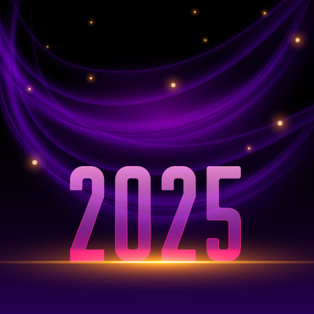 2025 new year wishes background with light effect vectorのイラスト素材