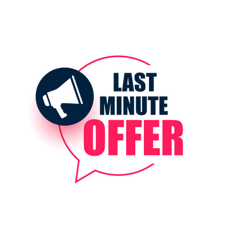 last minute discount background with megaphone and chat bubble vectorのイラスト素材