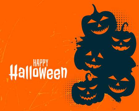 happy halloween holiday orange background with pumpkin vectorのイラスト素材