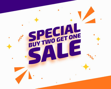 special buy 2 get 1 free sale background design vectorのイラスト素材