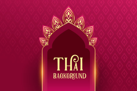 ethnic thai greeting background with shiny effect vectorのイラスト素材