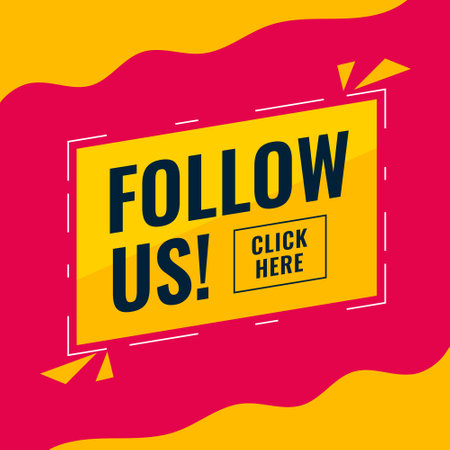 follow us digital template click here for web subscription vectorのイラスト素材
