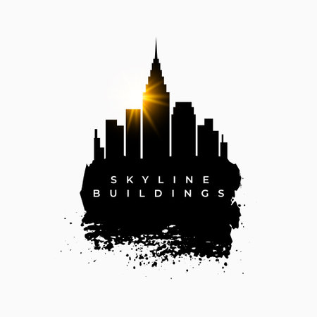 urban skyline midtown building with grungy texture vectorのイラスト素材