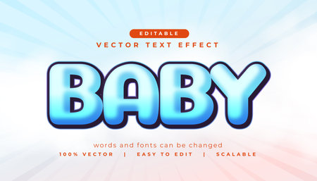editable baby text effect style vectorのイラスト素材