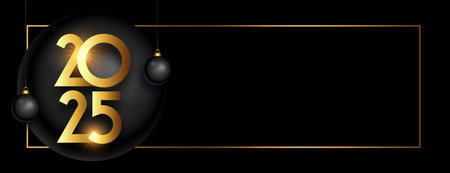 happy new year 2025 dark wallpaper with text space vectorのイラスト素材