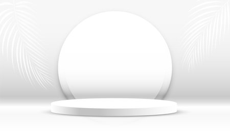 realistic empty pedestal stage backdrop for award or studio showcase vectorのイラスト素材