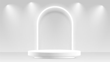 empty 3d pedestal stage background for product promo with light effect vectorのイラスト素材