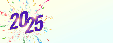 happy new year 2025 party background with copy space vectorのイラスト素材