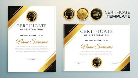 multipurpose certificate of appreciation background in set of two vectorのイラスト素材