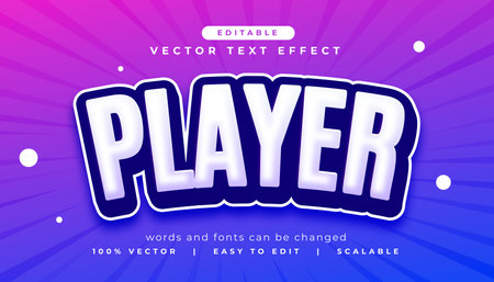 text effect style player font design vectorのイラスト素材