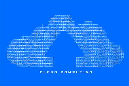 digital cloud computing background for global connection vectorのイラスト素材