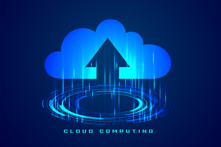 digital web cloud computing background for online data transfer vectorのイラスト素材