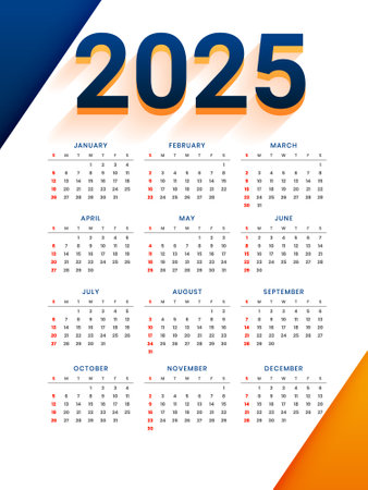 modern 2025 desk calendar layout a office stationery vectorのイラスト素材
