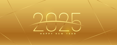 happy new year 2025 eve golden wallpaper design vectorのイラスト素材