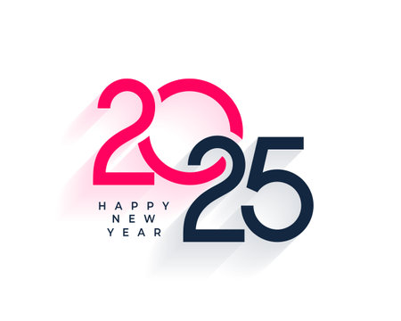 happy new year 2025 card in modern style vectorのイラスト素材