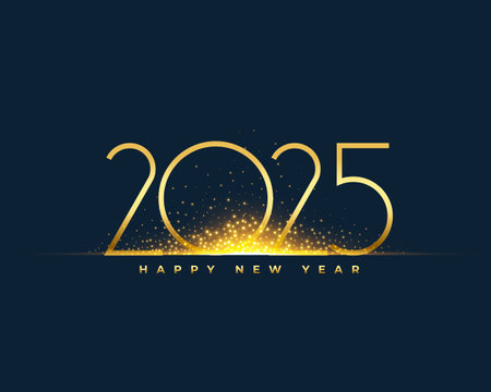 happy new year 2025 background with glitter effect vectorのイラスト素材