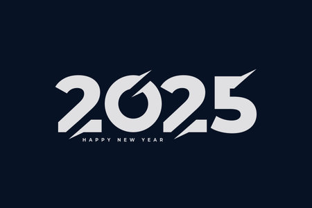 stylish 2025 new year wishes background design vectorのイラスト素材
