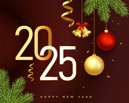 decorative 2025 new year wishes background design vectorのイラスト素材