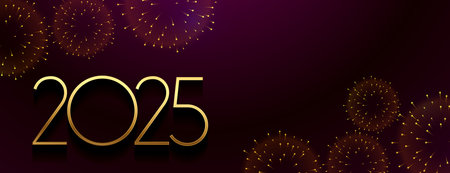 2025 new year firework wallpaper with text space vectorのイラスト素材