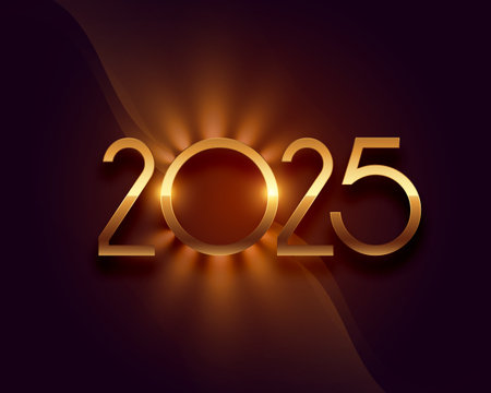golden 2025 new year background with empty space vectorのイラスト素材
