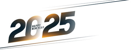 2025 new year holiday white banner in modern style vectorのイラスト素材