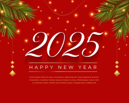 decorative 2025 new year party background design vectorのイラスト素材