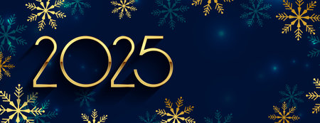decorative 2025 new year event banner with text space vectorのイラスト素材