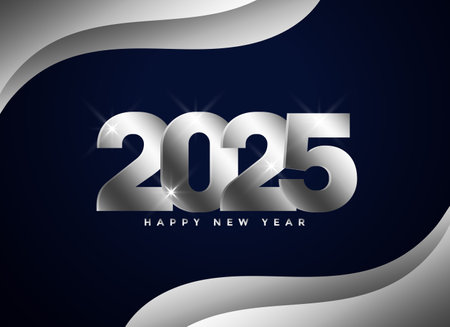 happy new year 2025 event background design vectorのイラスト素材