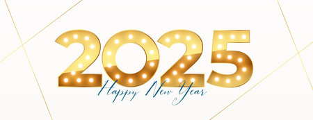 elegant 2025 new year white banner for social media post vectorのイラスト素材