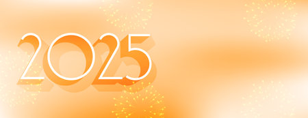 2025 new year eve firework banner with text space vectorのイラスト素材