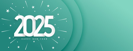 modern 2025 new year wallpaper with bursting stars vectorのイラスト素材
