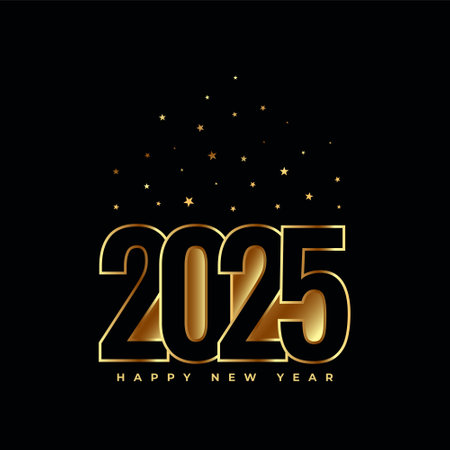 happy new year 2025 dark background design vectorのイラスト素材