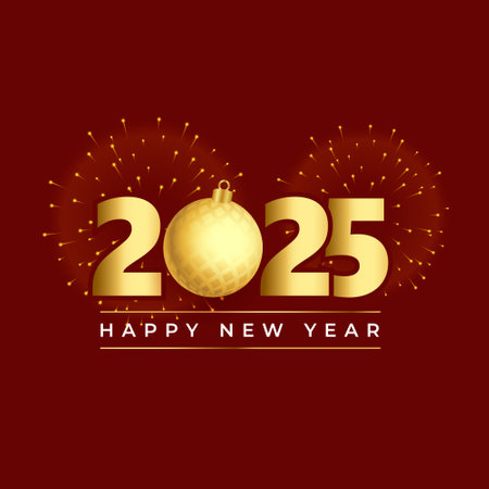 happy new year 2025 celebration background design vectorのイラスト素材