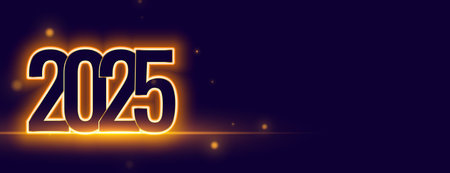 2025 new year lettering banner with text space vectorのイラスト素材