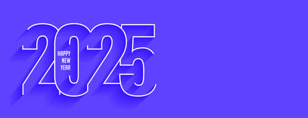 2025 new year wishes banner in line art vectorのイラスト素材