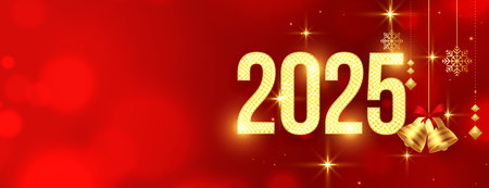decorative 2025 new year festive wallpaper with text space vectorのイラスト素材