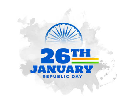 26th january indian republic day background with stain effect vectorのイラスト素材