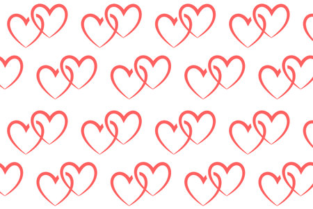 cute love heart pattern wallpaper for valentine's day decor vectorのイラスト素材